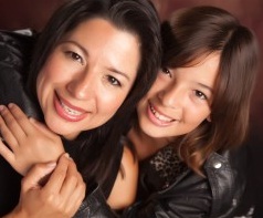 Latina mom and teen