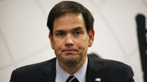 Republican presidential candidate, Sen. Marco Rubio, R-Fla. pauses while speaking during a technology roundtable at the Switch Innovation Center, Friday, May 29, 2015, in Las Vegas. (AP Photo/John Locher)